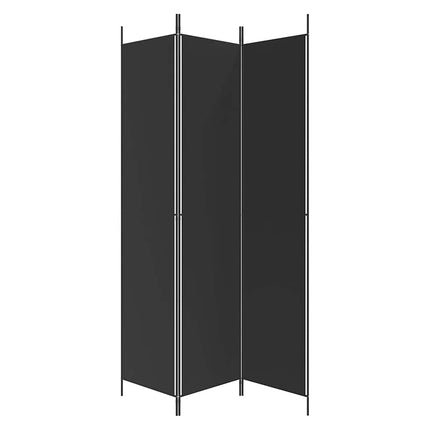 Rumsavdelare 3 paneler 150x220 cm svart tyg