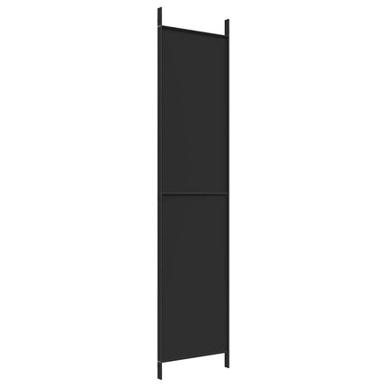 Rumsavdelare 3 paneler 150x220 cm svart tyg