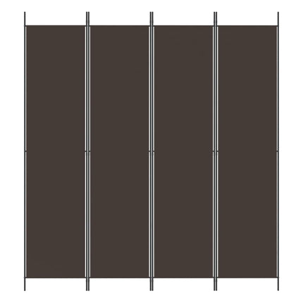 Rumsavdelare 4 paneler brun 200x220 cm tyg