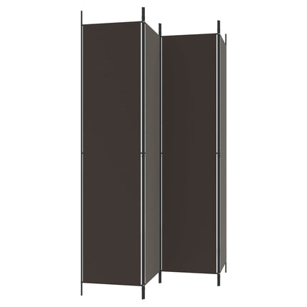 Rumsavdelare 4 paneler brun 200x220 cm tyg