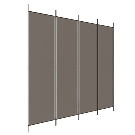 Rumsavdelare 4 paneler antracit 200x220 cm tyg