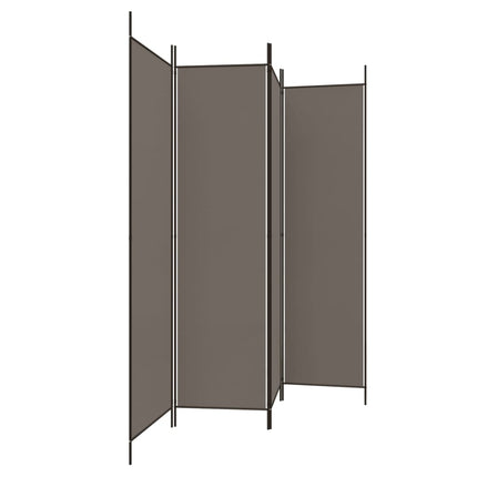 Rumsavdelare 4 paneler antracit 200x220 cm tyg