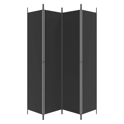 Rumsavdelare 4 paneler svart 200x220 cm tyg