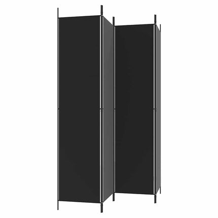 Rumsavdelare 4 paneler svart 200x220 cm tyg