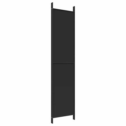 Rumsavdelare 4 paneler svart 200x220 cm tyg