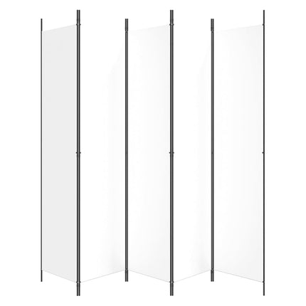 Rumsavdelare 5 paneler vit 250x220 cm tyg