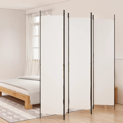 Rumsavdelare 5 paneler vit 250x220 cm tyg
