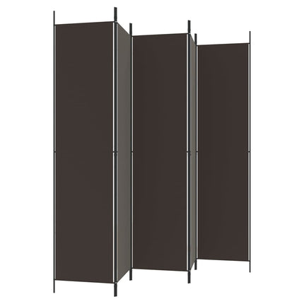 Rumsavdelare 5 paneler brun 250x220 cm tyg