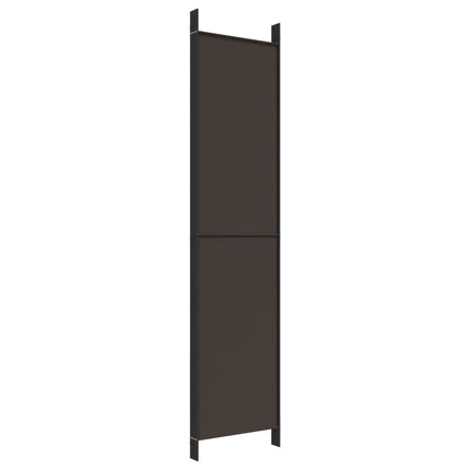 Rumsavdelare 5 paneler brun 250x220 cm tyg