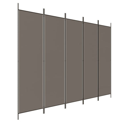 Rumsavdelare 5 paneler antracit 250x220 cm tyg