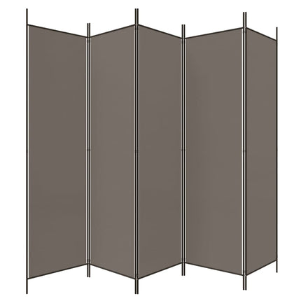 Rumsavdelare 5 paneler antracit 250x220 cm tyg