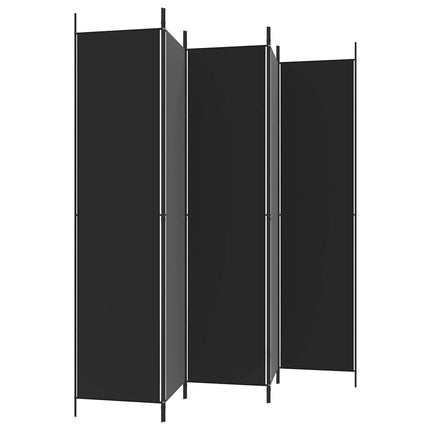 Rumsavdelare 5 paneler svart 250x220 cm tyg