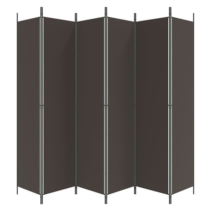 Rumsavdelare 6 paneler brun 300x220 cm tyg