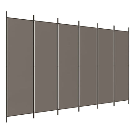 Rumsavdelare 6 paneler antracit 300x220 cm tyg