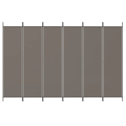 Rumsavdelare 6 paneler antracit 300x220 cm tyg