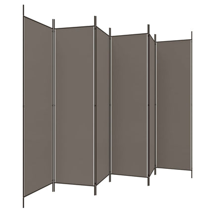 Rumsavdelare 6 paneler antracit 300x220 cm tyg