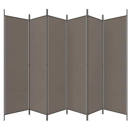 Rumsavdelare 6 paneler antracit 300x220 cm tyg