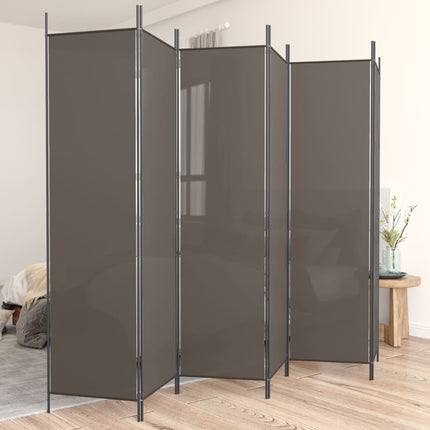 Rumsavdelare 6 paneler antracit 300x220 cm tyg