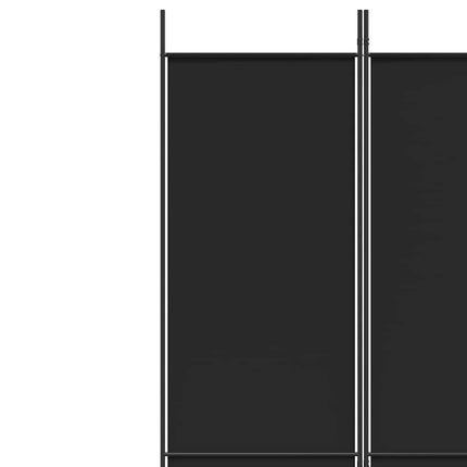 Rumsavdelare 6 paneler svart 300x220 cm tyg