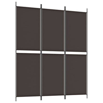Rumsavdelare 3 paneler brun 150x180 cm tyg