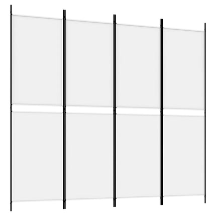 Rumsavdelare 4 paneler vit 200x180 cm tyg
