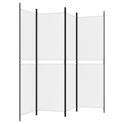 Rumsavdelare 4 paneler vit 200x180 cm tyg
