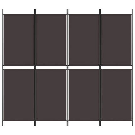 Rumsavdelare 4 paneler brun 200x180 cm tyg
