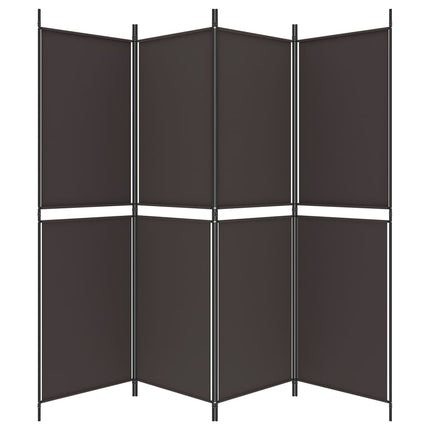 Rumsavdelare 4 paneler brun 200x180 cm tyg