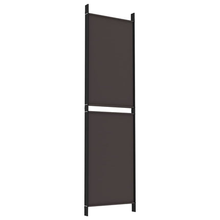 Rumsavdelare 4 paneler brun 200x180 cm tyg