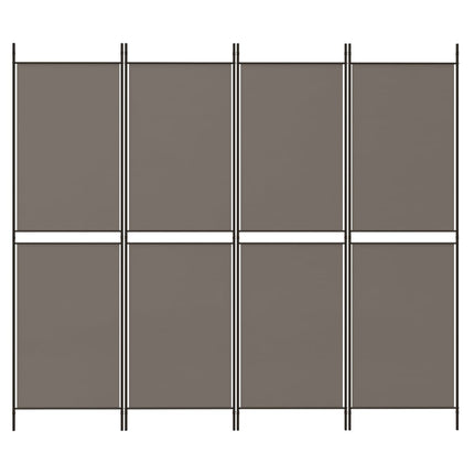 Rumsavdelare 4 paneler antracit 200x180 cm tyg