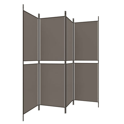 Rumsavdelare 4 paneler antracit 200x180 cm tyg