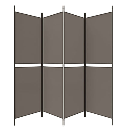 Rumsavdelare 4 paneler antracit 200x180 cm tyg
