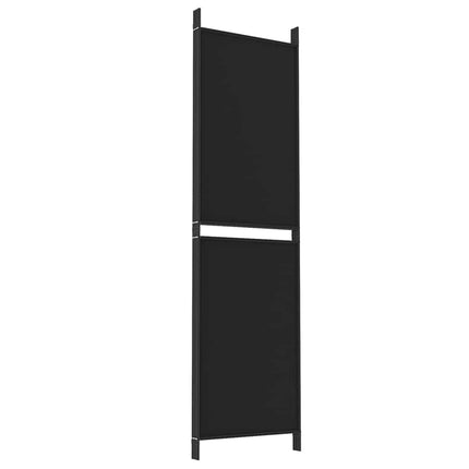 Rumsavdelare 4 paneler svart 200x180 cm tyg
