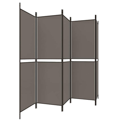 Rumsavdelare 5 paneler antracit 250x180 cm tyg