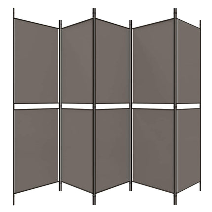 Rumsavdelare 5 paneler antracit 250x180 cm tyg