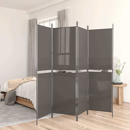 Rumsavdelare 5 paneler antracit 250x180 cm tyg