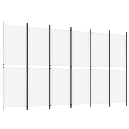 Rumsavdelare 6 paneler vit 300x180 cm tyg