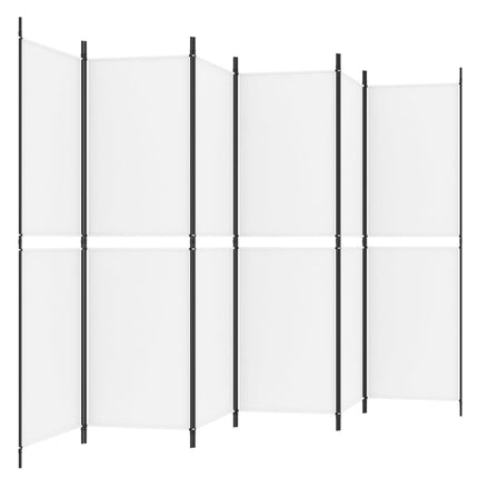 Rumsavdelare 6 paneler vit 300x180 cm tyg