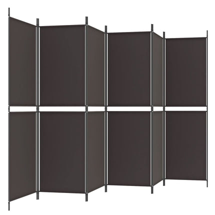 Rumsavdelare 6 paneler brun 300x180 cm tyg