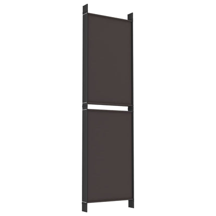 Rumsavdelare 6 paneler brun 300x180 cm tyg