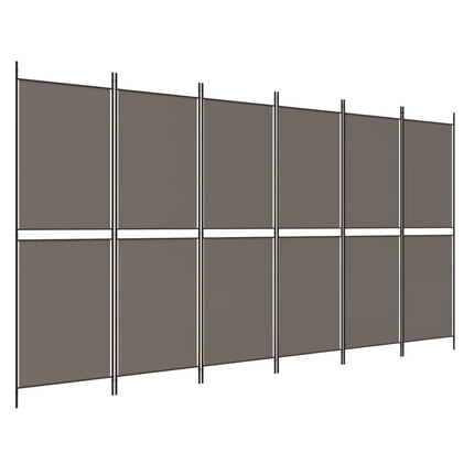 Rumsavdelare 6 paneler antracit 300x180 cm tyg