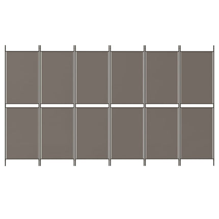 Rumsavdelare 6 paneler antracit 300x180 cm tyg