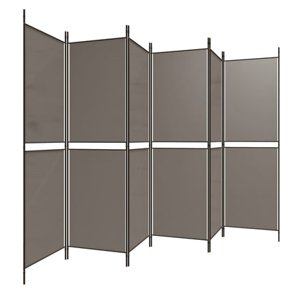 Rumsavdelare 6 paneler antracit 300x180 cm tyg