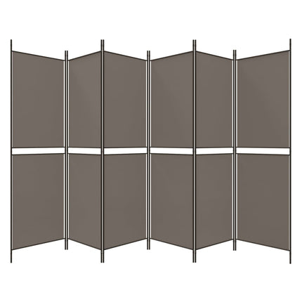 Rumsavdelare 6 paneler antracit 300x180 cm tyg