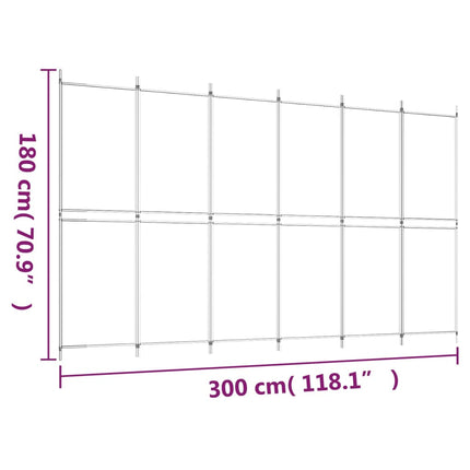 Rumsavdelare 6 paneler antracit 300x180 cm tyg