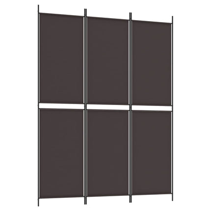 Rumsavdelare 3 paneler 150 x 200 cm brun tyg