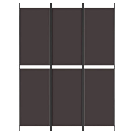 Rumsavdelare 3 paneler 150 x 200 cm brun tyg