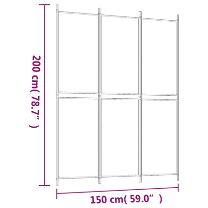 Rumsavdelare 3 paneler 150 x 200 cm brun tyg