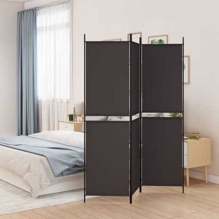 Rumsavdelare 3 paneler 150 x 200 cm brun tyg