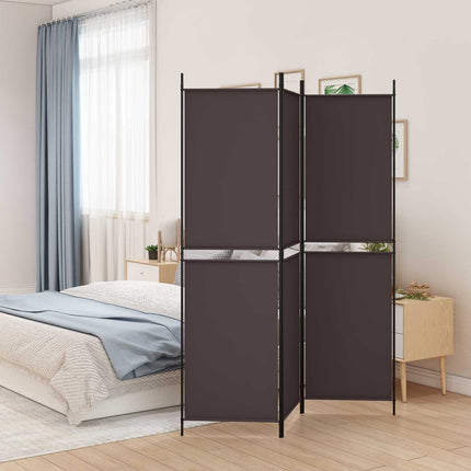 Rumsavdelare 3 paneler 150 x 200 cm brun tyg